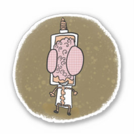 Dr. Brain Comic Book Style Sticker