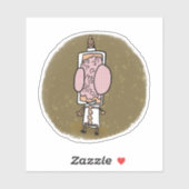 Dr. Brain Comic Book Style Sticker (Blatt)