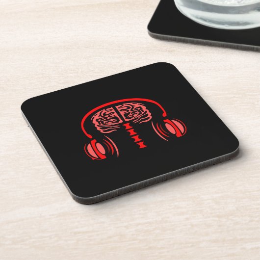 Dr. Brain Tissue Listing to Music Getränkeuntersetzer (Linke Seite)