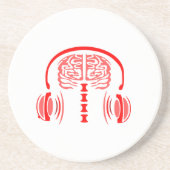 Dr. Brain Tissue Listing to Music Getränkeuntersetzer (Vorne)