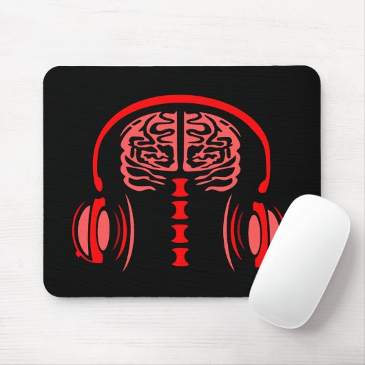 Dr. Brain Tissue Listing to Music Mousepad (Mit Mouse)