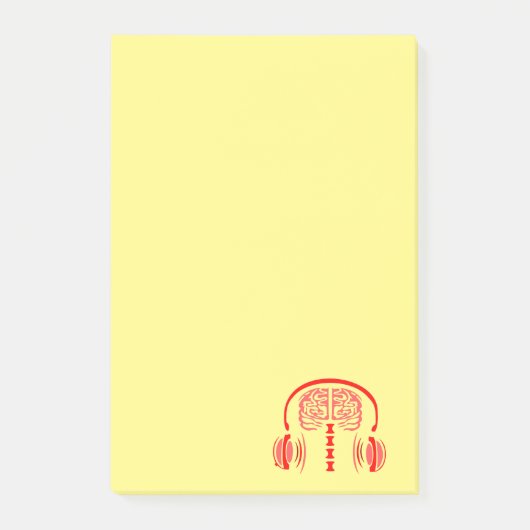 Dr. Brain Tissue Listing to Music Post-it Klebezettel (Vorderseite)