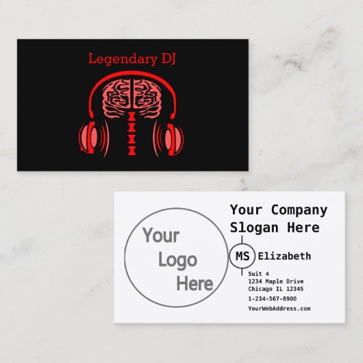 Dr. Brain Tissue Listing to Music Visitenkarte (Vorne/Hinten)