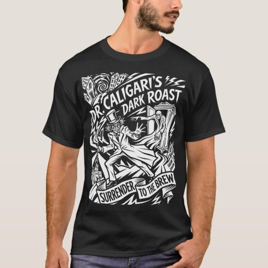 Dr. Caligaris dunkle Röstung T-Shirt (Vorderseite)