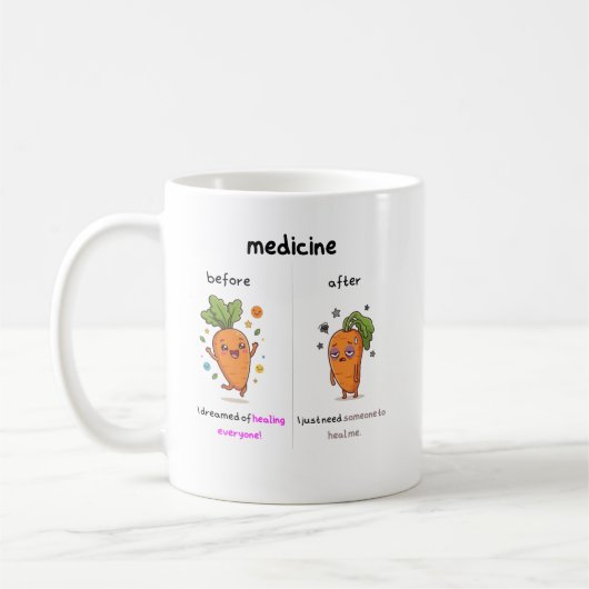 ​Dr. Carrot Before & After Med Funny Medical mug Kaffeetasse (Links)