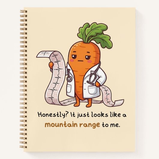  ​Dr. Carrot ECG Funny Medical spiral Notebook  Notizblock (Vorderseite)