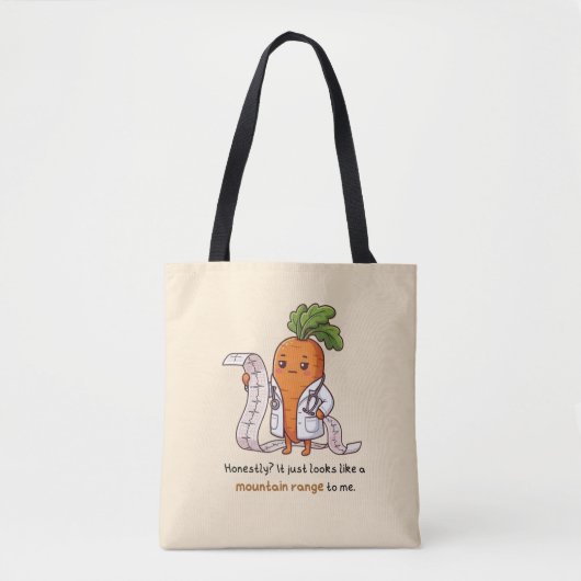 Dr. Carrot ECG Mountain Range Funny Medical Tote Tasche (Vorderseite)