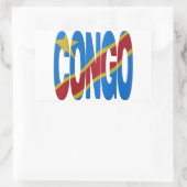 DR Congo flag Rechteckiger Aufkleber (Tasche)