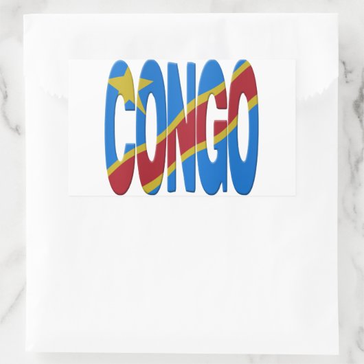 DR Congo flag Rechteckiger Aufkleber (Tasche)