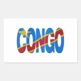 DR Congo flag Rechteckiger Aufkleber