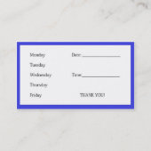 Dr. Cox Card Terminkarte (Rückseite)