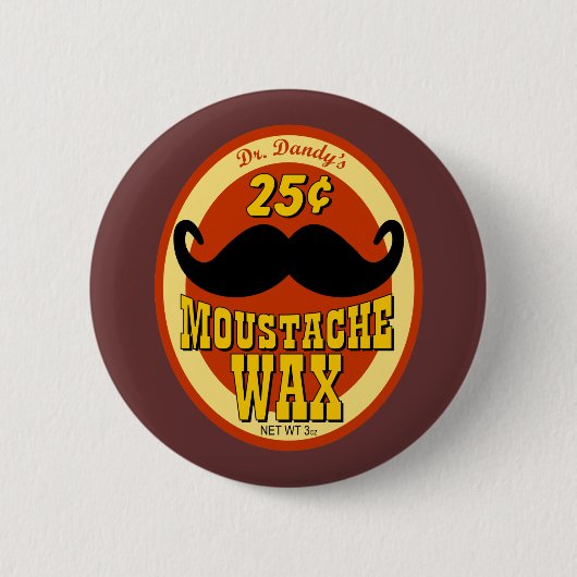 Dr. Dandys Schnurrbartwachs Button (Vorderseite)
