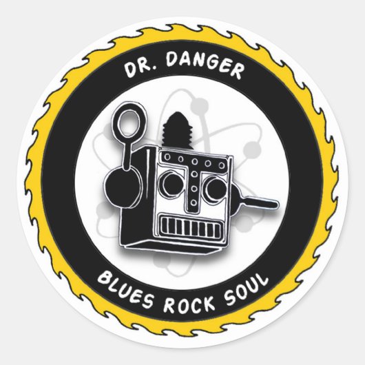 Dr. Danger Robot Sticker (Vorderseite)