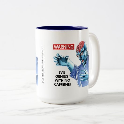 Dr. Evil: Keine Koffein-Tasse Zweifarbige Tasse (VorderseiteRechts)