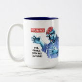 Dr. Evil: Keine Koffein-Tasse Zweifarbige Tasse (Links)