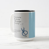 Dr. Fauci, zweiseitiges Design, grau-blassblau, Zweifarbige Tasse (Vorderseite Links)