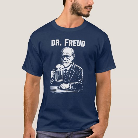 Dr. Freud mit Bierabbildungen T-Shirt (Vorderseite)