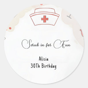 Dr. Heart Registered Nurse Rn 30. Geburtstag Runder Aufkleber