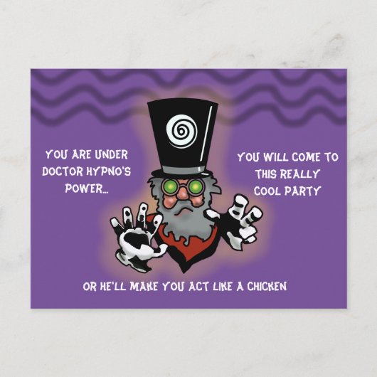 DR HYPNO-PARTY EINLADUNG von Jetpackcorps Postkarte (Vorderseite)