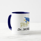 Dr. (Ihr Name) Doktoranden-Glückwunsch Tasse (Vorderseite Links)