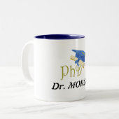 Dr. (Ihr Name) Doktoranden-Glückwunsch Zweifarbige Tasse (Vorderseite Links)