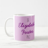 Dr. (Ihr Name) PhD-Abschluss-Tasse Kaffeetasse (Links)