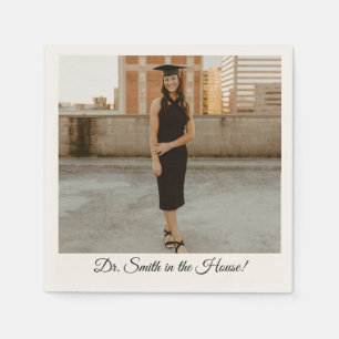 'Dr. In The House' Doktorgraduierten Foto Serviette