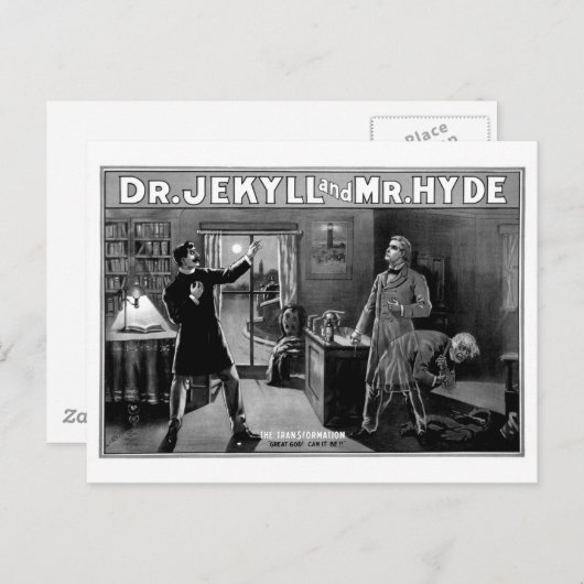 Dr. Jekyll und Mr. Hyde Postkarte (Vorne/Hinten)