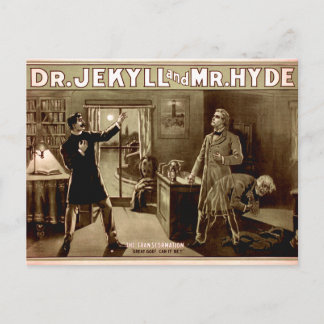 Dr. Jekyll und Mr. Hyde Vintage-Illustration 1880e Feiertagspostkarte