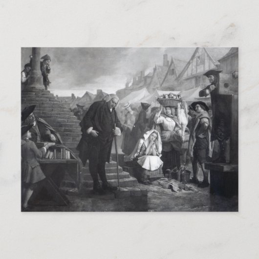 Dr. Johnson leistet Strafe am Marktplatz Postkarte (Vorderseite)