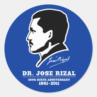 Dr. Jose Rizal anlässlich des 150. Geburtstags Sou Runder Aufkleber
