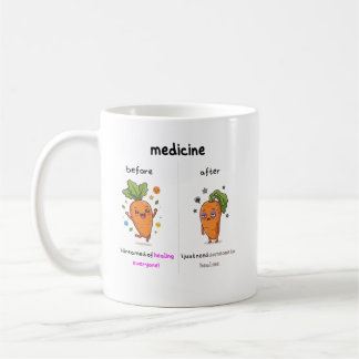 Dr. Karotte Vorher & Nachher Med Lustiger Medizin- Kaffeetasse