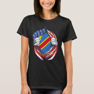Dr. Kongo Flag American Stolz auf mein kongolesisc T-Shirt