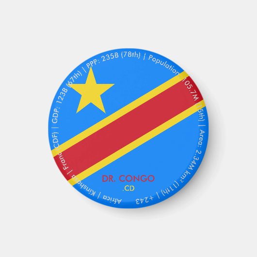 DR Kongo Flaggenmagnet Magnet (Vorne)