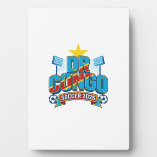 DR Kongo Fußball 2026 Fußball Fett Land Typographi Fotoplatte