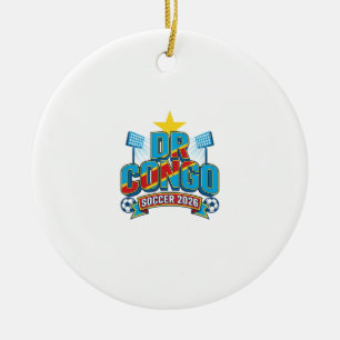 DR Kongo Fußball 2026 Fußball Fett Land Typographi Keramik Ornament