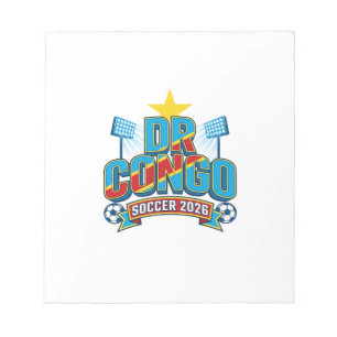 DR Kongo Fußball 2026 Fußball Fett Land Typographi Notizblock
