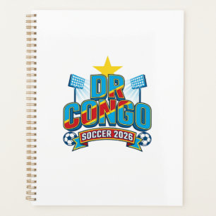DR Kongo Fußball 2026 Fußball Fett Land Typographi Planer