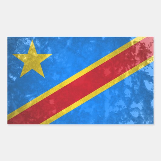DR Kongo Rechteckiger Aufkleber (Vorderseite)