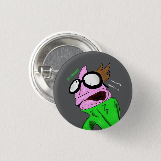 Dr. LeBrick stare puppet Button (Vorne & Hinten)
