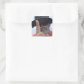 dr luke ist nicht beeindruckt quadratischer aufkleber (Tasche)