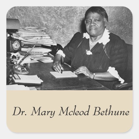Dr. Mary Mcleod Bethune Quadratischer Aufkleber (Vorderseite)