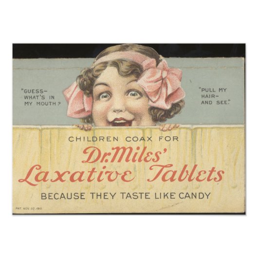 Dr Miles Laxative Tablets Ephemera Foto Print (Vorne)