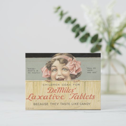 Dr Miles Laxative Tablets Ephemera Postkarte (Stehend Vorderseite)