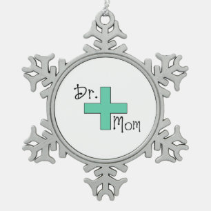 Dr. Mom Schneeflocken Zinn-Ornament