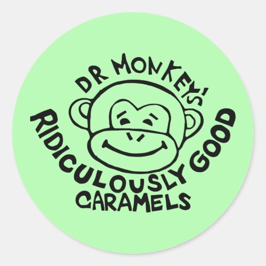 Dr. Monkey Round Stickers (Vorderseite)