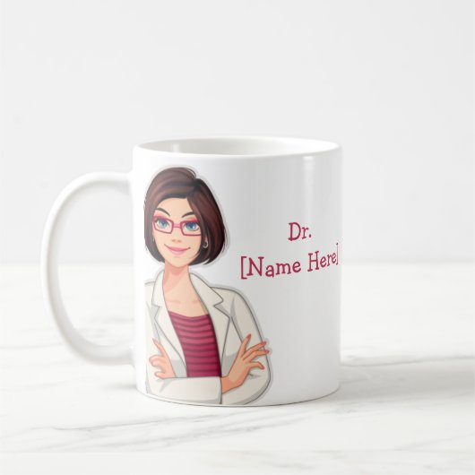 Dr. Name Custom Best Doctor Geschenk Kaffee Tasse (Links)