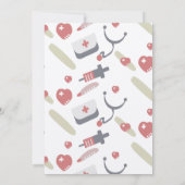 Dr. Nurse Birthday Party Medical Pattern Kraft Einladung (Rückseite)