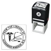 Dr. Nurse Caduceus Stethoscope Buchname Permastempel (Beispiel)