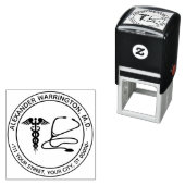 Dr. Nurse Caduceus Stethoscope Name Address Permastempel (Beispiel)
